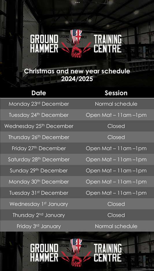 Festive martial arts schedule